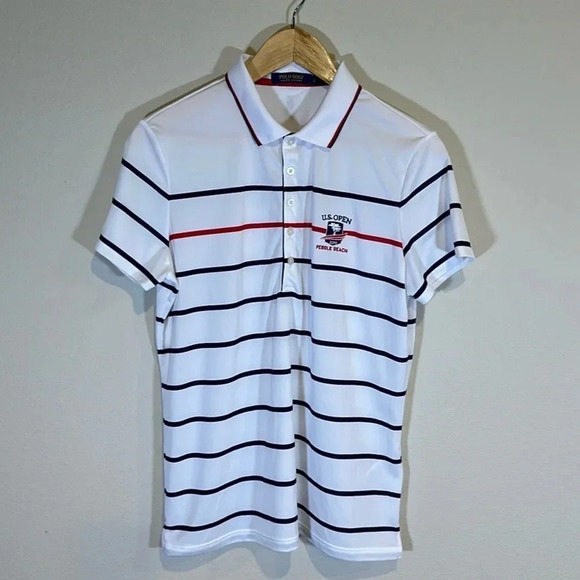 Polo Ralph Lauren US Open Short Sleeve Golf Shirt Size Large Womens Athletic - Picture 1 of 8
